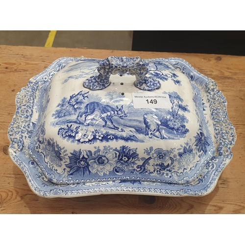 149 - A small quantity of 19th Century Spode blue and white Dinnerware printed Aesop's Fables characters i... 