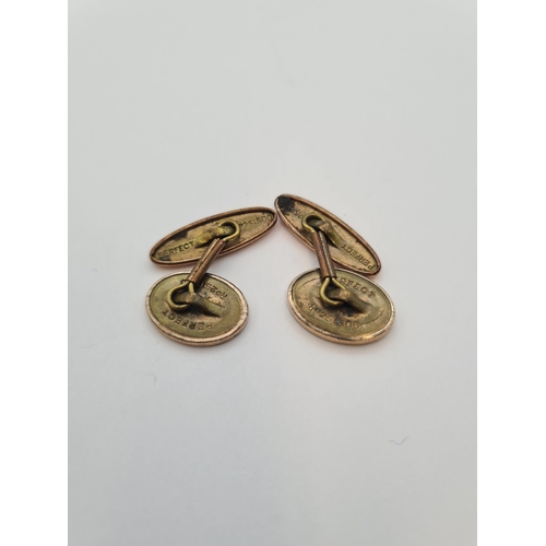 174 - A pair of early 20th Century gilt metal Cricket themed Cufflinks