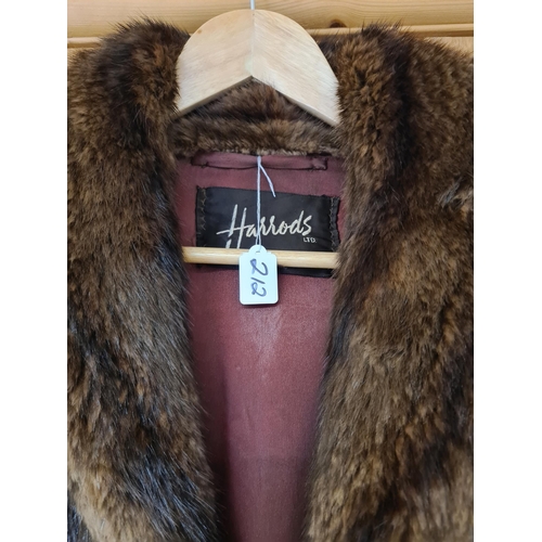 212 - A brown Fur Jacket labelled Harrods London