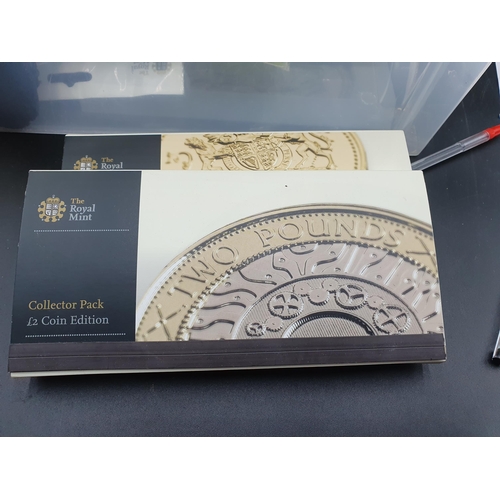 222 - A Collection of uncirculated One Pound and Two Pound Coins in Royal Mint Packs including UK Cities, ... 