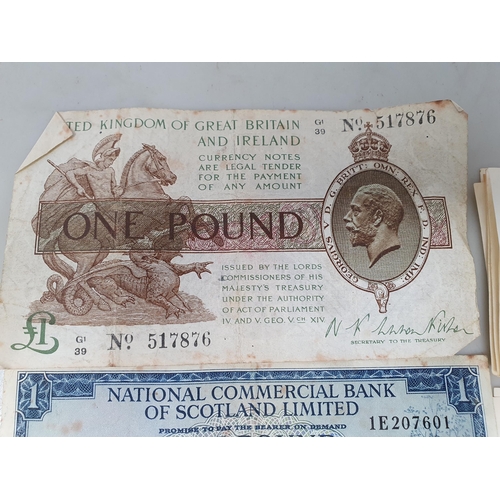 227 - A small Collection of British Banknotes, including Warren-Fisher Treasury Pound and National Commerc... 