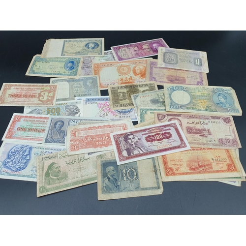 237 - A Collection of British and World Banknotes including issues from Iran, Zambia, Turkey, South Africa... 