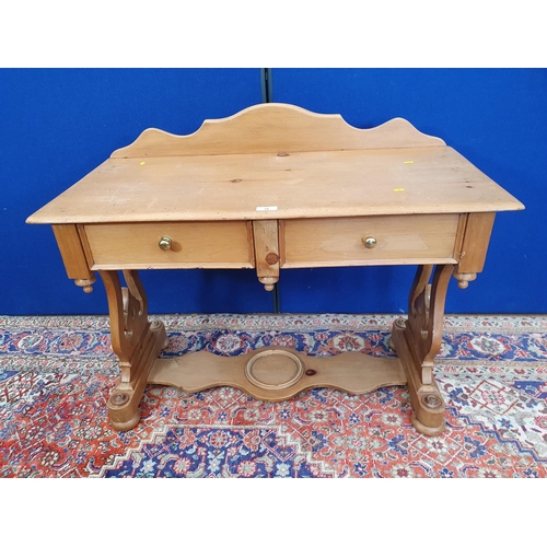 24 - A Victorian pine Washstand fitted two frieze drawers 3ft 6in W x 2ft 10in H (R5)