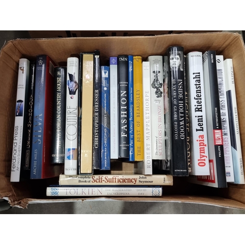 280 - Two boxes of Books including Leni Riefenstahl 'Olympia', War Posters, 'Weapons of Mass Communication... 