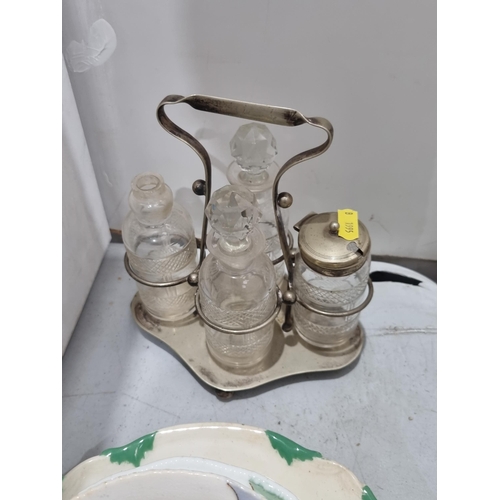 336 - A plated Cruet Set and a Coalport part Service, (R4)