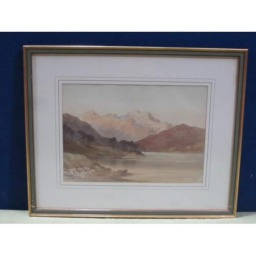 394 - CHARLES E. HANNAFORD. Blae Tarn and The  Langdale Pikes, signed, watercolour, 10 x 14 in (R6)