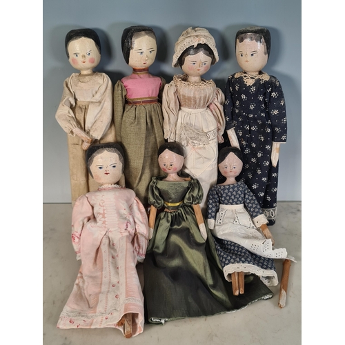 42 - A collection of seven Peg Dolls (R7)