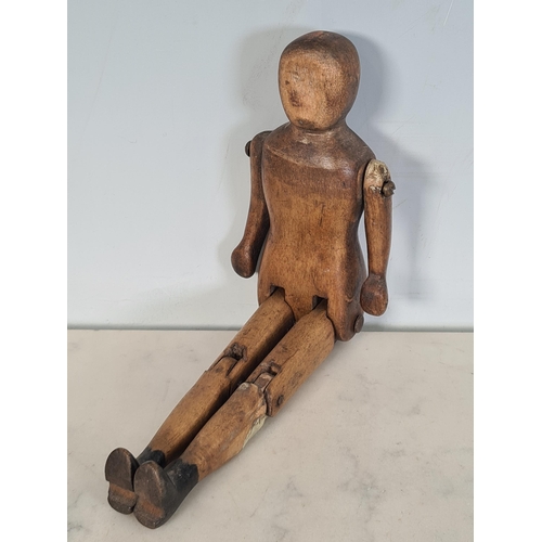 43 - An antique Grodnertal/Lay treen Figure 9in H (R7).