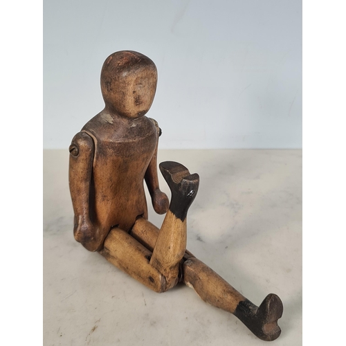 43 - An antique Grodnertal/Lay treen Figure 9in H (R7).