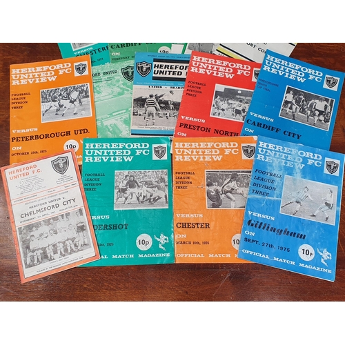 482 - A collection of Hereford United Football memorabilia consisting of mainly Programmes, a 1988-89 Team... 