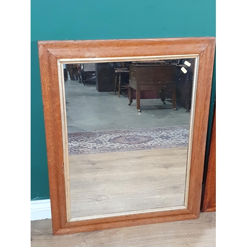 489 - A pair of antique maple framed Wall Mirrors 2ft 8in H x 2ft 2in W (R1)