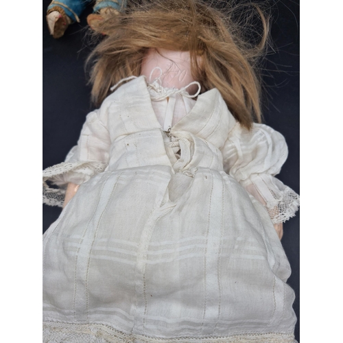 52 - An Armand Marseille bisque headed Doll with moving eyes and open mouth, wooden jointed limbs, 17in, ... 