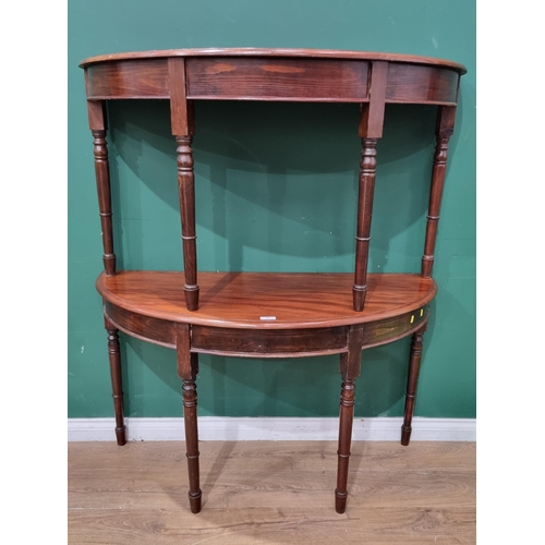 797 - A pair of mahogany demi-lune Side Tables 4ft 3in W x 2ft 6in H (R7)