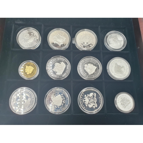 248B - Twelve Commonwealth silver Proof Coins Commemorating Queen Elizabeth the Queen Mother, in capsules