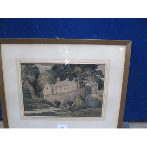 712 - GEORGE E. MACKLEY (1900-1983) Upper Swell Bridge, Glos, watercolour, 9 1/2 x 13 1/2 in. Exhibited: T... 