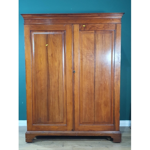 437 - An Edwardian walnut Compactum Wardrobe fitted pair cupboard doors enclosing fitted interior 5ft 8in ... 