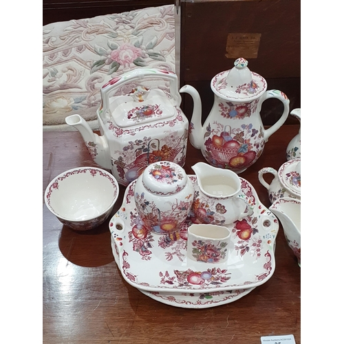 321 - A Mason's Fruit Basket part Tea Set, Ginger Jar and Bowl (R4)