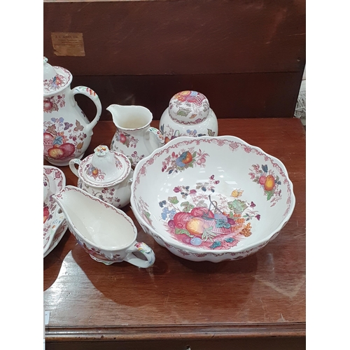 321 - A Mason's Fruit Basket part Tea Set, Ginger Jar and Bowl (R4)