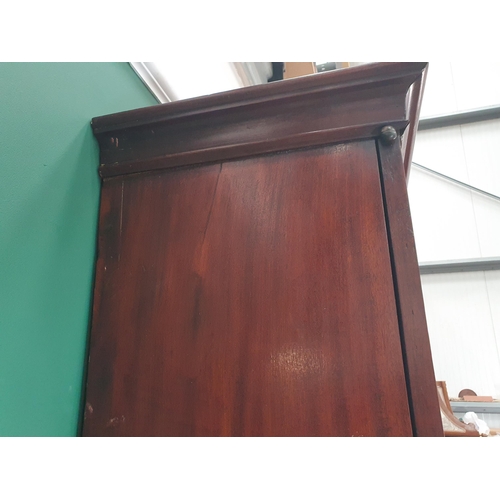 790 - A Georgian mahogany Bureau Bookcase, the upper section with mirror panelled doors, enclosing adjusta... 