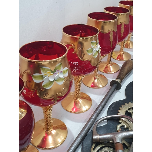 A quantity of Horse Brasses, a Steel, a brass Dragon, a Candelabra, a