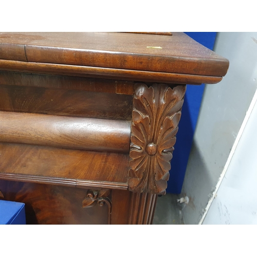 788 - A 19th Century mahogany Secretaire Bookcase, the upper section with pair of glazed doors enclosing t... 