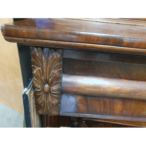 788 - A 19th Century mahogany Secretaire Bookcase, the upper section with pair of glazed doors enclosing t... 