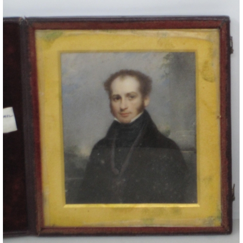 704 - ENGLISH SCHOOL  CIRCA 1835. Portrait miniature  of Samuel H.Thompson (1807-1892); and Portrait minia... 