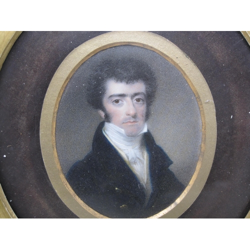 707 - THOMAS HARGREAVES RBA. (1774-1847) Portrait miniature of Samuel Bright (1800-1870); and a Portrait m... 