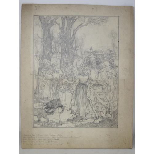 720 - A Folio containing unframed watercolours and drawings by various artists : including 'An extensive L... 