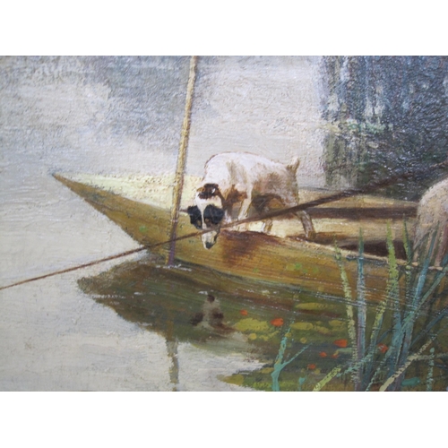 732 - PAUL H. ELLIS ' (Act 1882-1908). 'The Angler's Assistant', signed, oil on canvas, 16 x 24 in
Provena... 