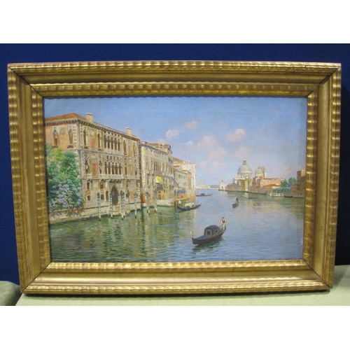 748 - LUIGI LANZA (1860-1913) The Grand Canal, Venice, with Santa Maria Salute and the Customs House, sign... 