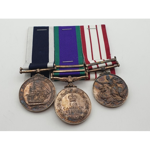 1013 - Three; Naval General Service 1915-62 with 'Brunei' Clasp, General Service Medal with 'Borneo' and 'M... 