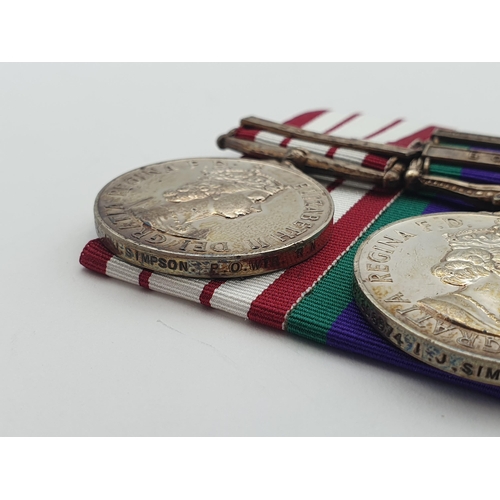 1013 - Three; Naval General Service 1915-62 with 'Brunei' Clasp, General Service Medal with 'Borneo' and 'M... 