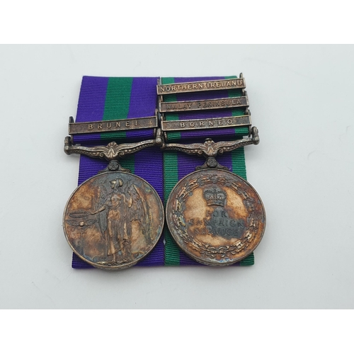 1015 - Pair; General Service Medal with 'Brunei' Clasp, Campaign Service Medal with 'Borneo', 'Malay Penins... 