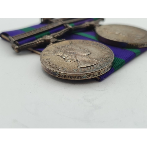 1015 - Pair; General Service Medal with 'Brunei' Clasp, Campaign Service Medal with 'Borneo', 'Malay Penins... 