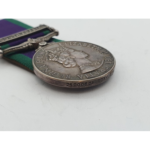 1021 - Campaign Service Medal with 'South Arabia' Clasp engraved to 24000624 Guardsman J.S. Stewart, Irish ... 