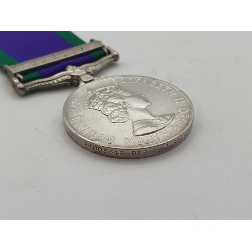 1022 - Campaign Service Medal with 'Borneo' Clasp engraved to 24005649 Pte. M.J. Spencer, Royal Hampshire R... 