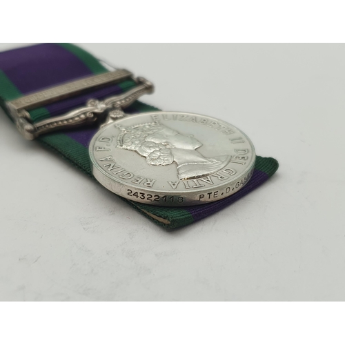 1025 - Campaign Service Medal with 'Northern Ireland' Clasp engraved to 24322118 Pte. D. Gallagher, Queen's... 