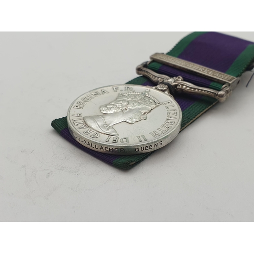 1025 - Campaign Service Medal with 'Northern Ireland' Clasp engraved to 24322118 Pte. D. Gallagher, Queen's... 