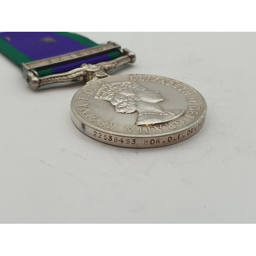 1028 - Campaign Service Medal with 'Borneo' Clasp engraved to 22538493 Bombardier D.I. Dempster, Royal Arti... 