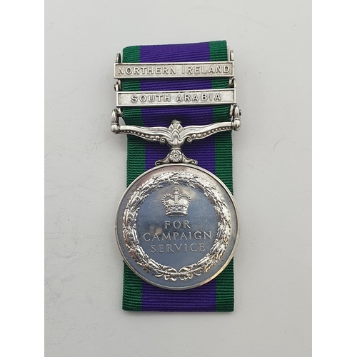 1030 - Campaign Service Medal with 'South Arabia' and 'Northern Ireland' Clasps engraved to 22302669 Sgt. K... 