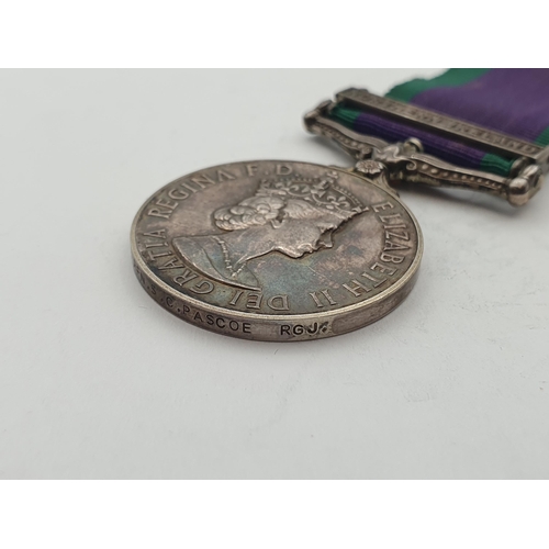 1034 - Campaign Service Medal with 'Northern Ireland' Clasp engraved to 24262198 Rifleman S.C. Pascoe, Roya... 