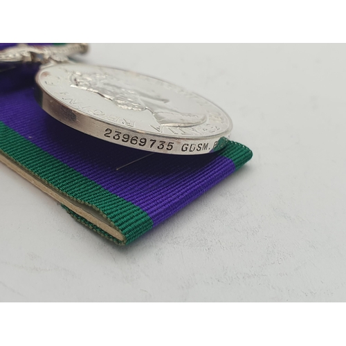 1037 - Campaign Service Medal with 'South Arabia' Clasp engraved to 23969735 Guardsman P.J. Greene, 1st Bat... 