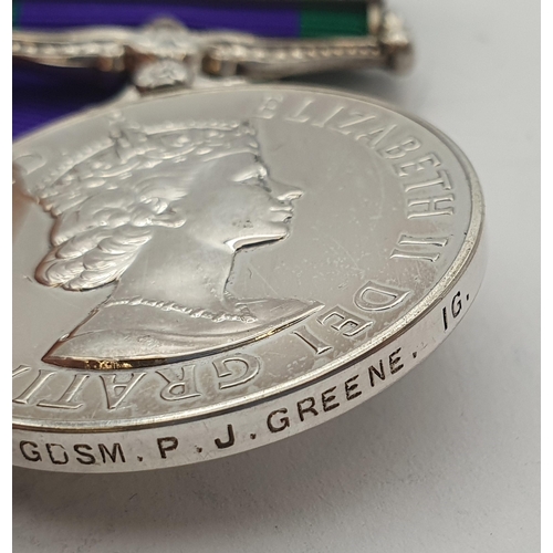 1037 - Campaign Service Medal with 'South Arabia' Clasp engraved to 23969735 Guardsman P.J. Greene, 1st Bat... 