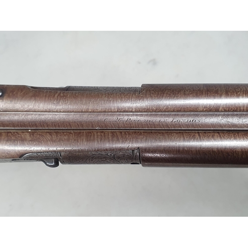 1057 - A scarce double barrelled 16 bore Needham's Patent needle fire shotgun. Needham's London address to ... 