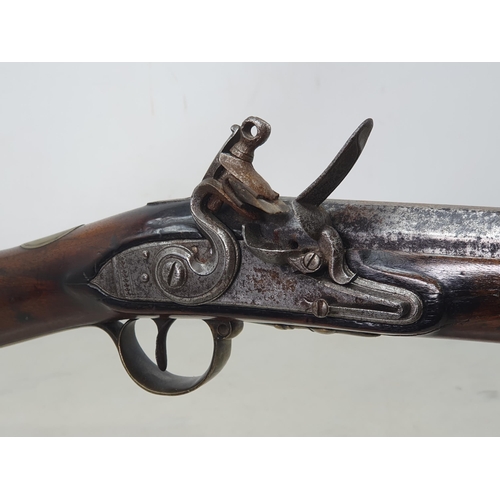 1058 - A 16 bore flintlock Officers fusil. Full stocked, based on the 'Brown Bess' pattern with engraved br... 