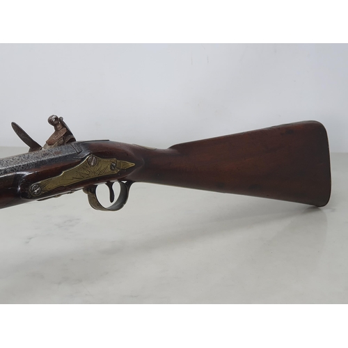 1058 - A 16 bore flintlock Officers fusil. Full stocked, based on the 'Brown Bess' pattern with engraved br... 