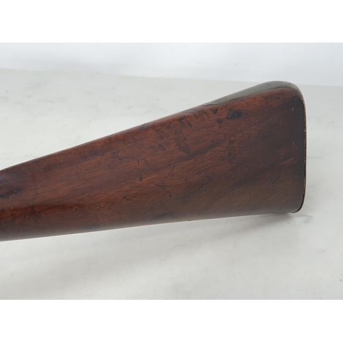 1058 - A 16 bore flintlock Officers fusil. Full stocked, based on the 'Brown Bess' pattern with engraved br... 