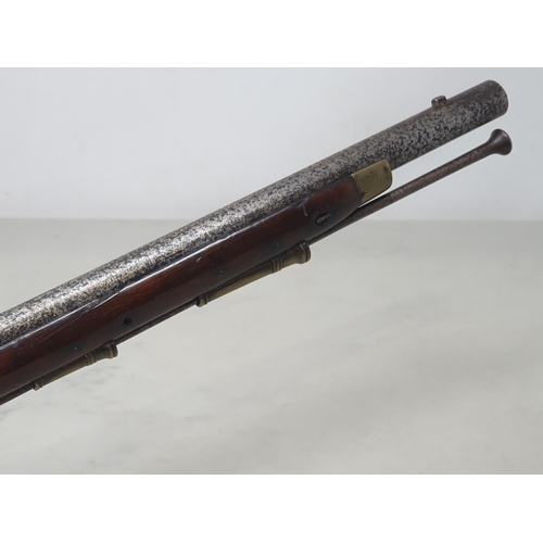 1058 - A 16 bore flintlock Officers fusil. Full stocked, based on the 'Brown Bess' pattern with engraved br... 