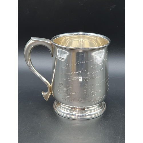 109 - A George VI silver Pint Mug of Military Interest Presented to the Empire Flying School by the Office... 